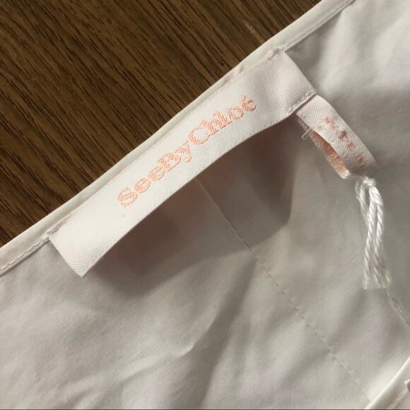 See by Chloe ruffle sleeve shift dress white - size 38 (US 6) - Picture 11 of 14